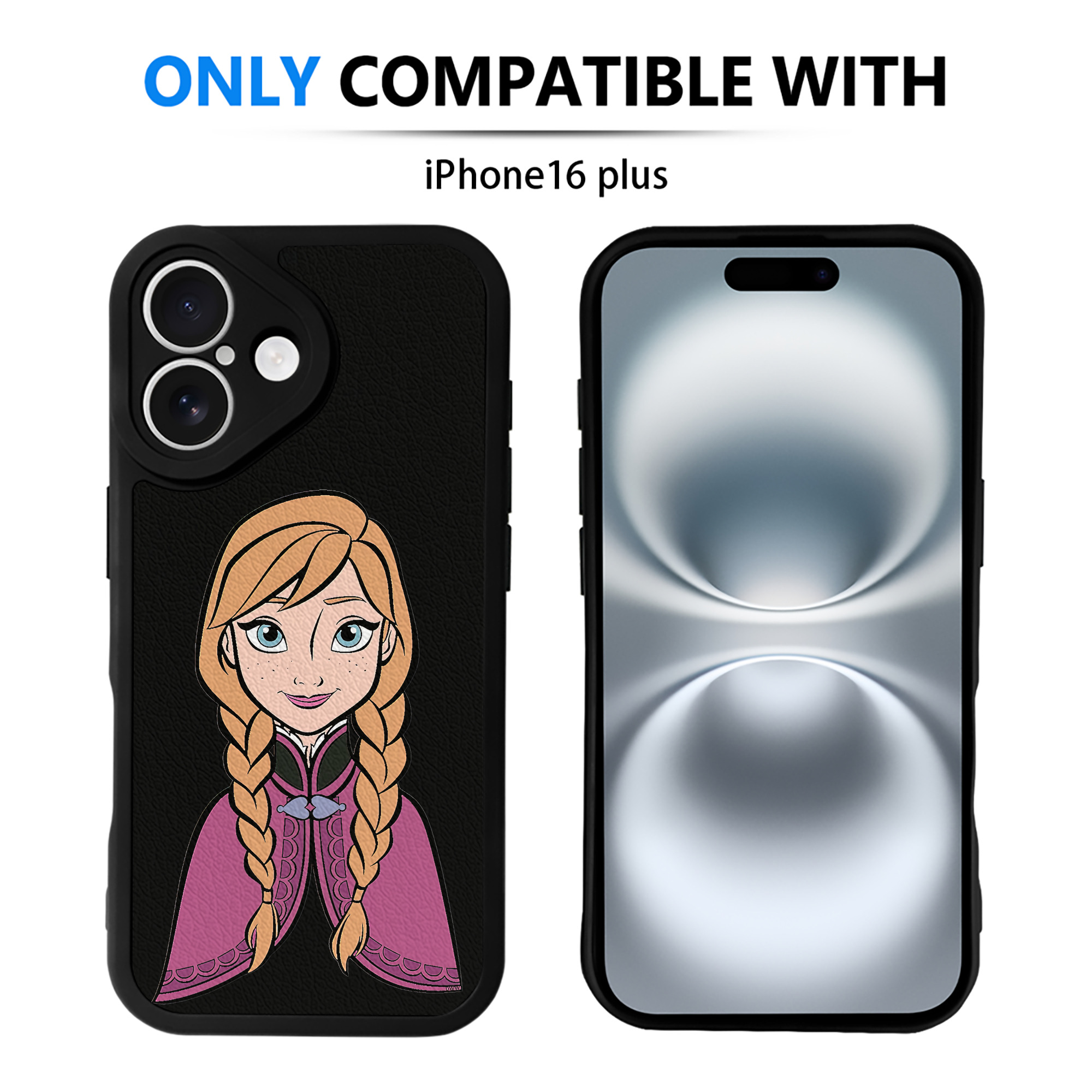 （画像用） アナと雪の女王 アンナ エルサ Frozen Anna Elsa 【iPhone 16シリーズ対応】シリコンスマホケース（レザー調） 材質：シリコン